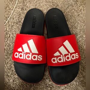 Adidas Bold Red and Black Sandals